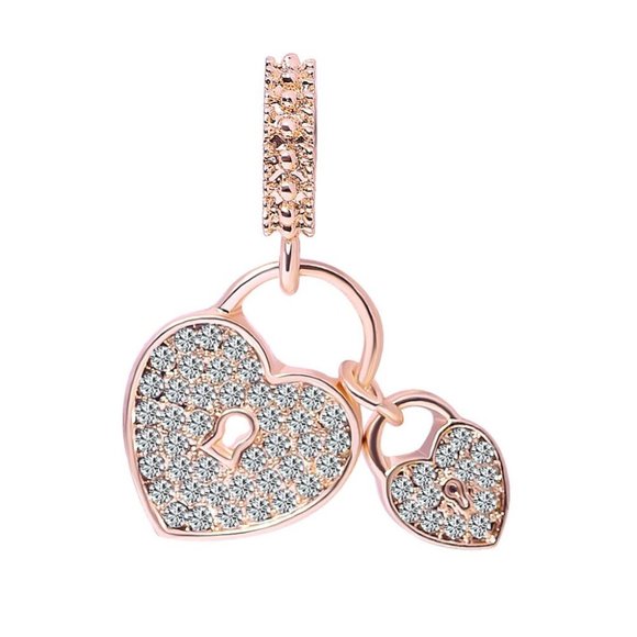 Charms Jewelry - For Pandora - Rhinestone Dangle Heart